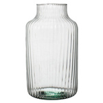 Glass jar ribbed vase W-395K1 H:25cm D:14,5cm