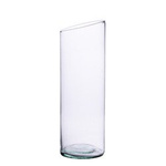 Glass slanted cylinder vase H:38cm D:11cm