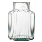 Glass jar vase W-395K2 ribbed H:20cm D:14,5cm