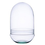 Glass terrarium egg  W-573A+W-573 H:38cm D:25cm