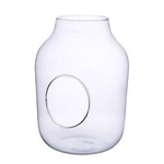 Glass jar vase W-456+side hole H:27cm D:19cm