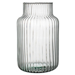 Glass jar ribbed vase W-395E H:30cm D:19cm