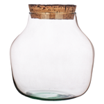 Glass jar vase W-456A+ bark cork H:21cm D:19cm