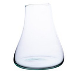 Hand blown molten glass 15-18cm flat bottom