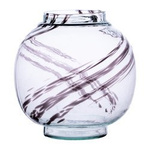Glass vase grave candle K-01P braid H:20cm D:11cm