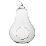 Glass vase pear+side hole H:35cm D:23cm