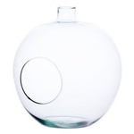 Glass vase apple+side hole H19cm
