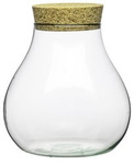 Glass vase W-594A + cork H:25cm D:22cm