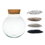 Glass ball vase W-487+cork+substrate set H:18cm D:17cm