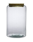 Glass jar vase W-605 +korek H:20cm D:19cm