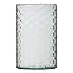 Glass cylinder vase H:17,5cm D:8,5cm honeycomb