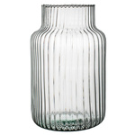 Glass jar vase  ribbed W-395H H:25cm D:17cm OUTLET