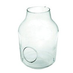 Glass jar vase W-474+side hole H:32,5cm D:23cm