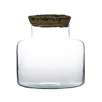 Glass jar vase W-395C+bark cork H:20cm D:19cm