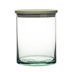 Cylinder glass vase H: 12cm D: 10cm + plug