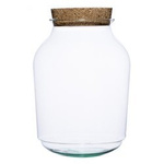 Glass jar vase W-474A+cork H:32,5cm D:23cm