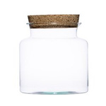 Glass jar vase W-332M+cork H:25cm D:25cm