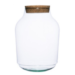 Glass jar vase W-474C + cork H:25cm D:17cm